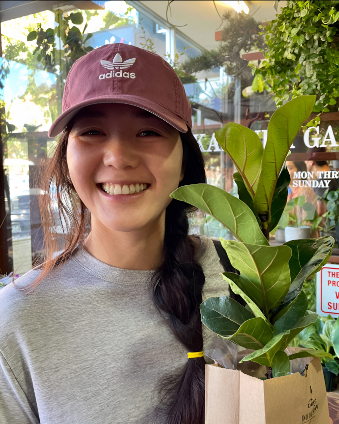 Emma with plants